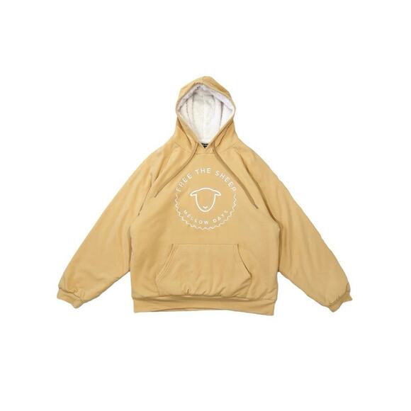 Free The Sheep Sky in You Hoodie‎ Fog Beige Tan Large Unisex Men Women MSRP $99 - Picture 2 of 12